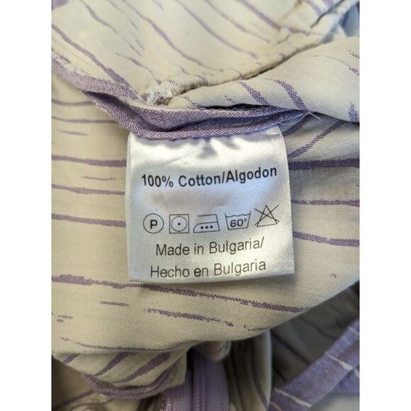 Bogdar Womens Size Large Flared Pants Purple White Striped Cotton Pull On - Picture 12 of 13